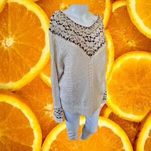 Moon River Knit‎ V Neck Sweater with Collar Design Size Medium